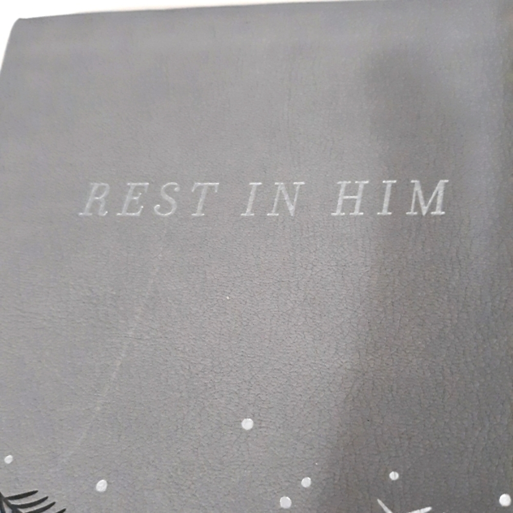 "REST IN HIM" BIBLE STUDY JOURNAL GRAY NEW!